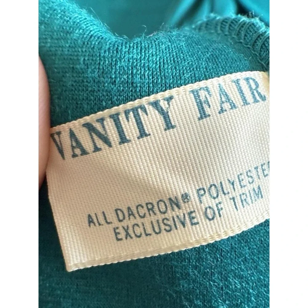 Vintage 70s Vanity Fair Teal Glam Robe Loungewear Size Large Luxury